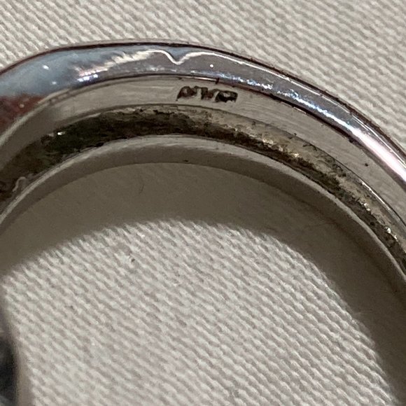 Sterling silver double band and rhinestones ring - Picture 7 of 11